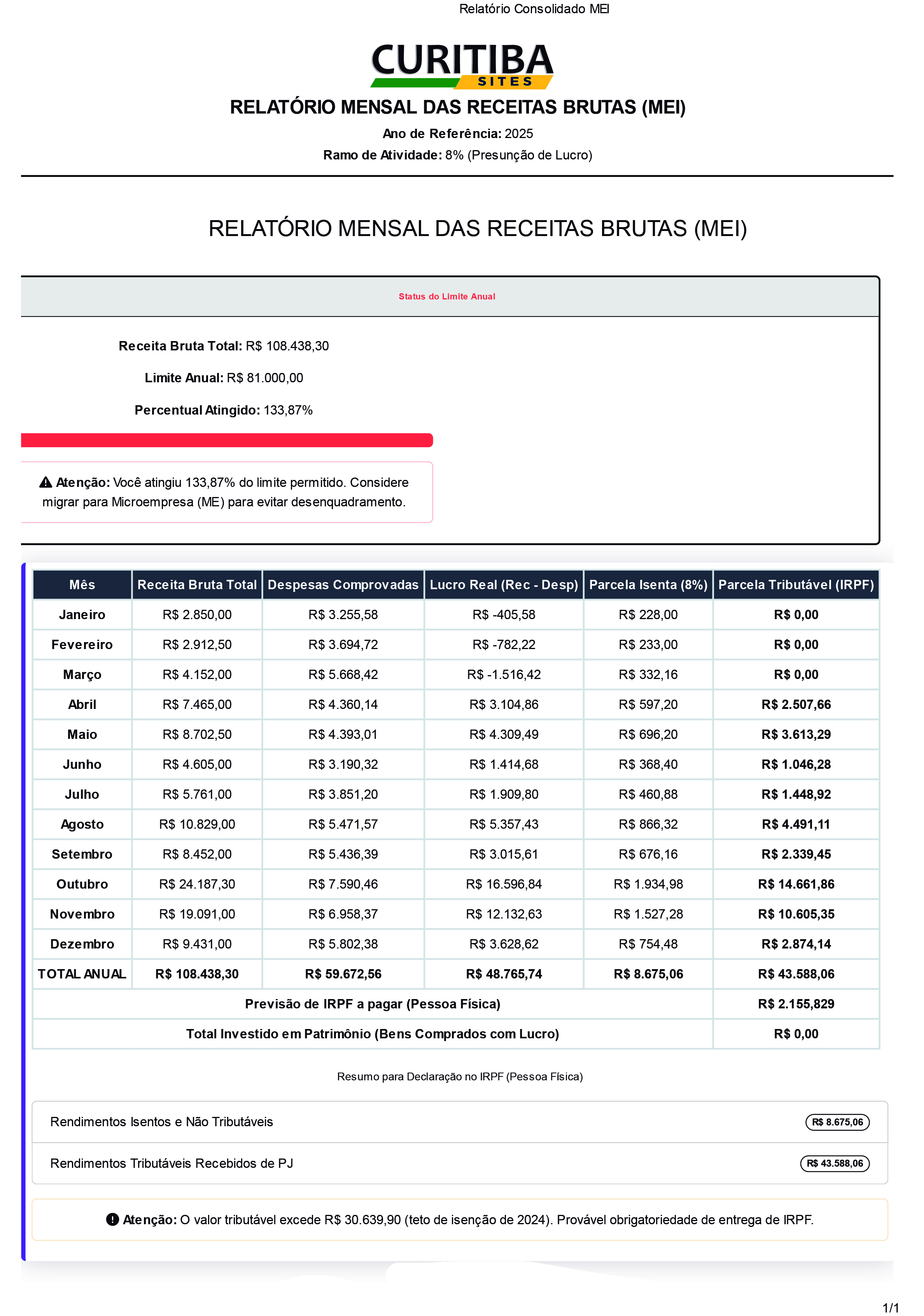Relatório Consolidado MEI